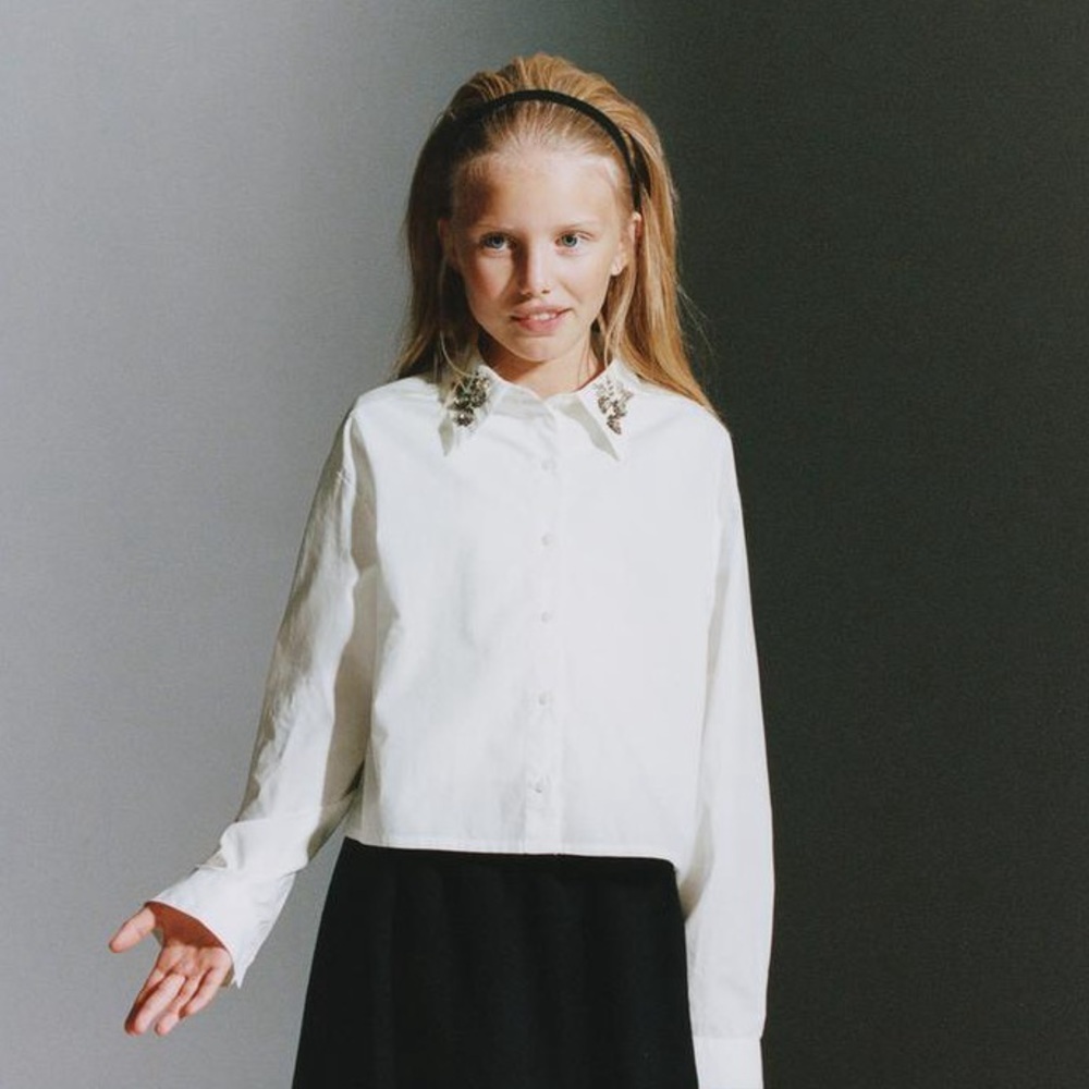 Zara White Button Down Shirt for Kids